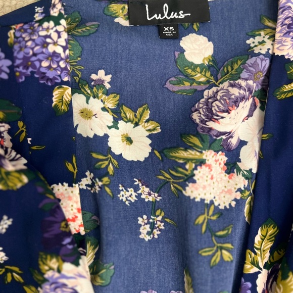 Lulus That’s A Wrap Floral Mini Dress XS Blue - Picture 12 of 12